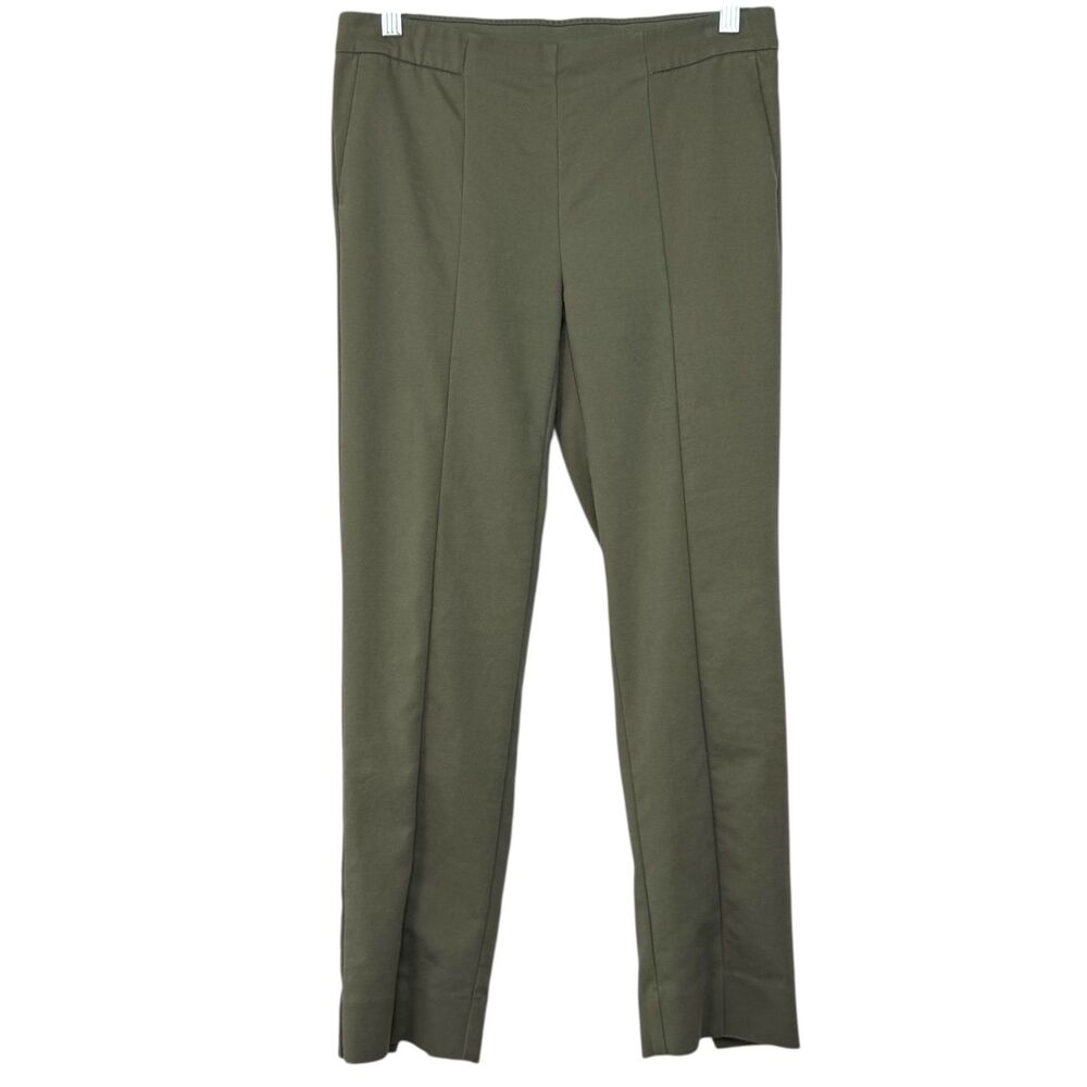 J. Jill Petite Green slim ankle pant skinny pull on with accent seams size 6P